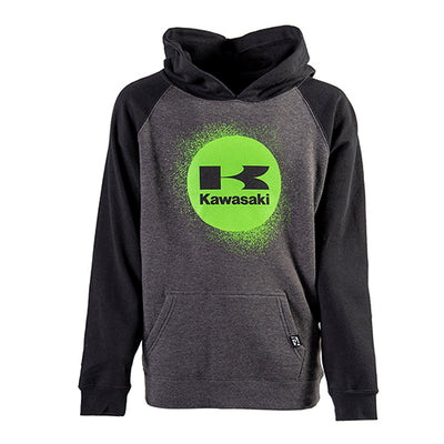 Factory Effex Kawasaki Splat Youth Pullover Hoodie Black-Gray (S)#mpn_22-88140