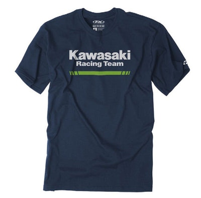 Factory Effex Kawasaki Stripes T-Shirt Navy (L)#mpn_22-87104