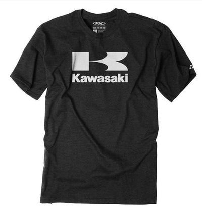 Factory Effex Kawasaki Flying K T-Shirt Heather Charcoal (M)#mpn_22-87112