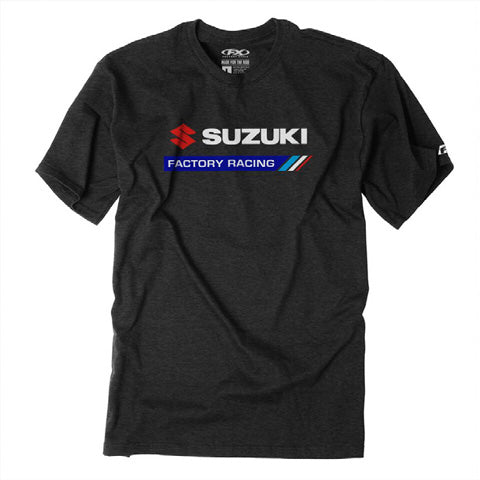 Factory Effex Suzuki Factory Racing T-Shirt Heather Black (XXL)#mpn_22-87408