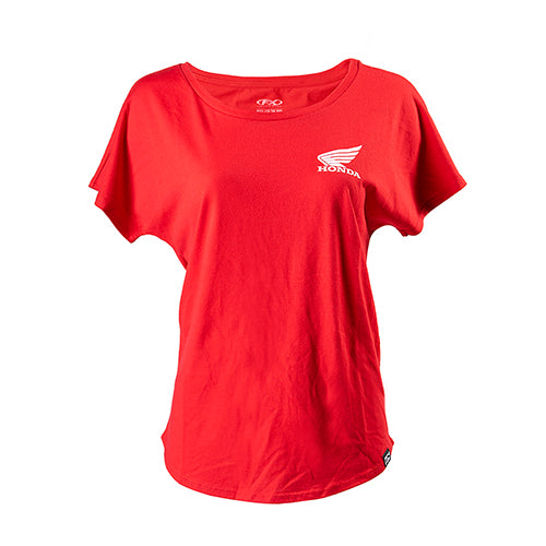 Factory Effex Honda Wing Women's Dolman Shirt Red (XL)#mpn_22-87356