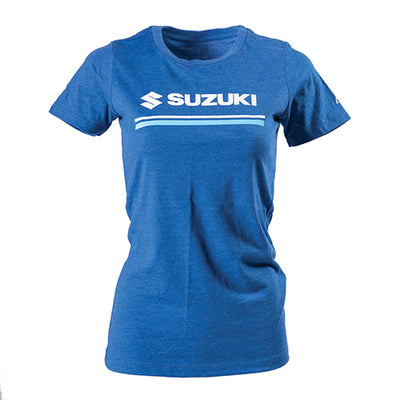 Factory Effex Suzuki Stripes Women's T-Shirt Heather Royal (XL)#mpn_22-87436