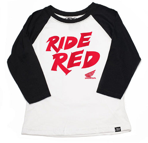 Factory Effex Honda Ride Red Youth Baseball Shirt Black White (S)#mpn_22-83310