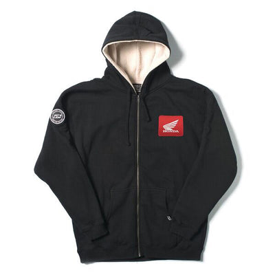 Factory Effex Honda Sherpa Zip-Up Sweatshirt Black Natural (M)#mpn_20-88332