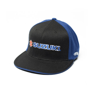 FACTORY EFFEX SUZUKI TEAM FLEX-STYLE HAT / BLACK-BLUE (S/M)#mpn_15-88450