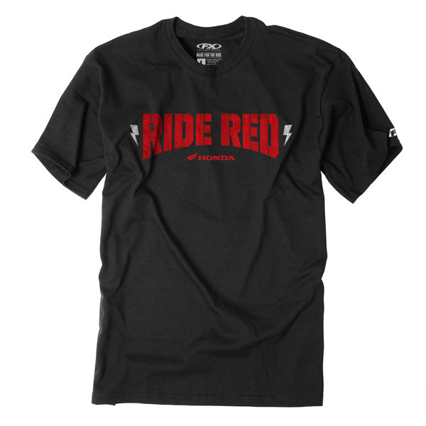 Factory Effex 16-88322 Men's Ride Red Bolt T-Shirt / Black (L) #16-88322