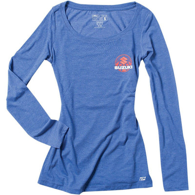 FACTORY EFFEX SUZUKI SUN WOMENS LONG SLEEVE SHIRT / ROYAL (S)#mpn_20-87410