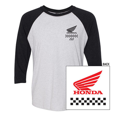 HONDA WING MEN'S BASEBALL SHIRT / WHITE-BLACK (M)#mpn_23-87322