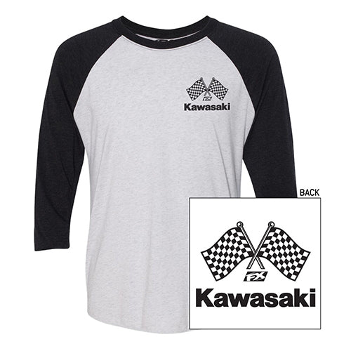 Factory Effex 23-87128 Men's Finish Line Baseball Shirt - White-Black XX-Large #23-87128