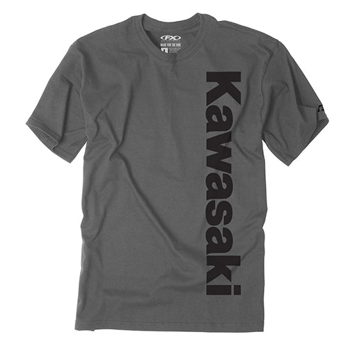 Factory Effex 24-87106 Men's Vertical Logo T-Shirt - Charcoal Gray X-Large #24-87106