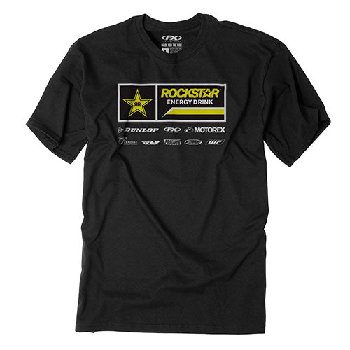 Factory Effex 24-87622 Men's Rockstar Racewear T-Shirt - Black Medium #24-87622