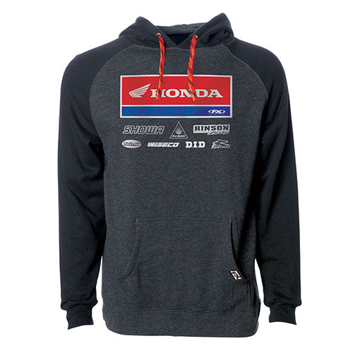 Factory Effex 24-88324 Racewear Pullover Sweatshirt- Charcoal-Black Large #24-88324
