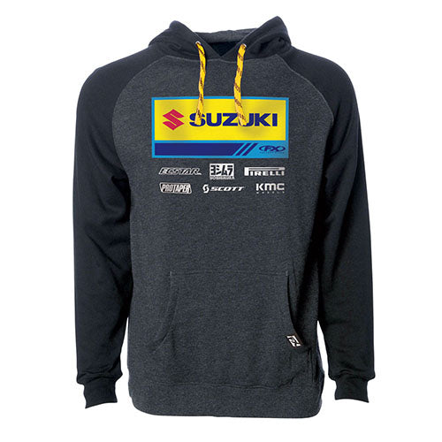 Factory Effex 24-88422 Men's Racewear Pullover Hoodie - Charcoal/Black Medium #24-88422