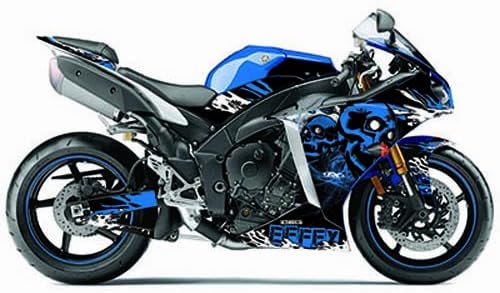 Factory Effex Skull Series Blue Complete Street Bike Graphic Kit#mpn_17-18224-SS