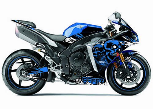 Factory Effex Skull Series Blue Complete Street Bike Graphic Kit#mpn_17-18220-SS