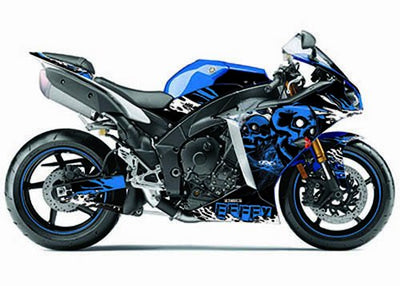 Factory Effex Skull Series Blue Complete Street Bike Graphic Kit#mpn_17-18220-SS