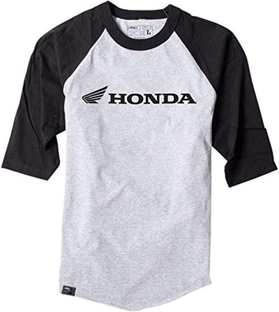 Factory Effex Honda Raglan Baseball Shirt (Heather Gray/Black, X-Large)#mpn_17-87326