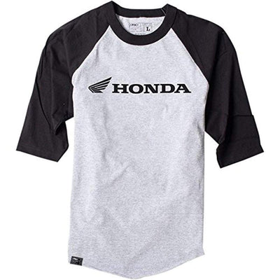 Factory Effex Honda Raglan Baseball Shirt (Heather Gray/Black,XX-Large)#mpn_17-87328