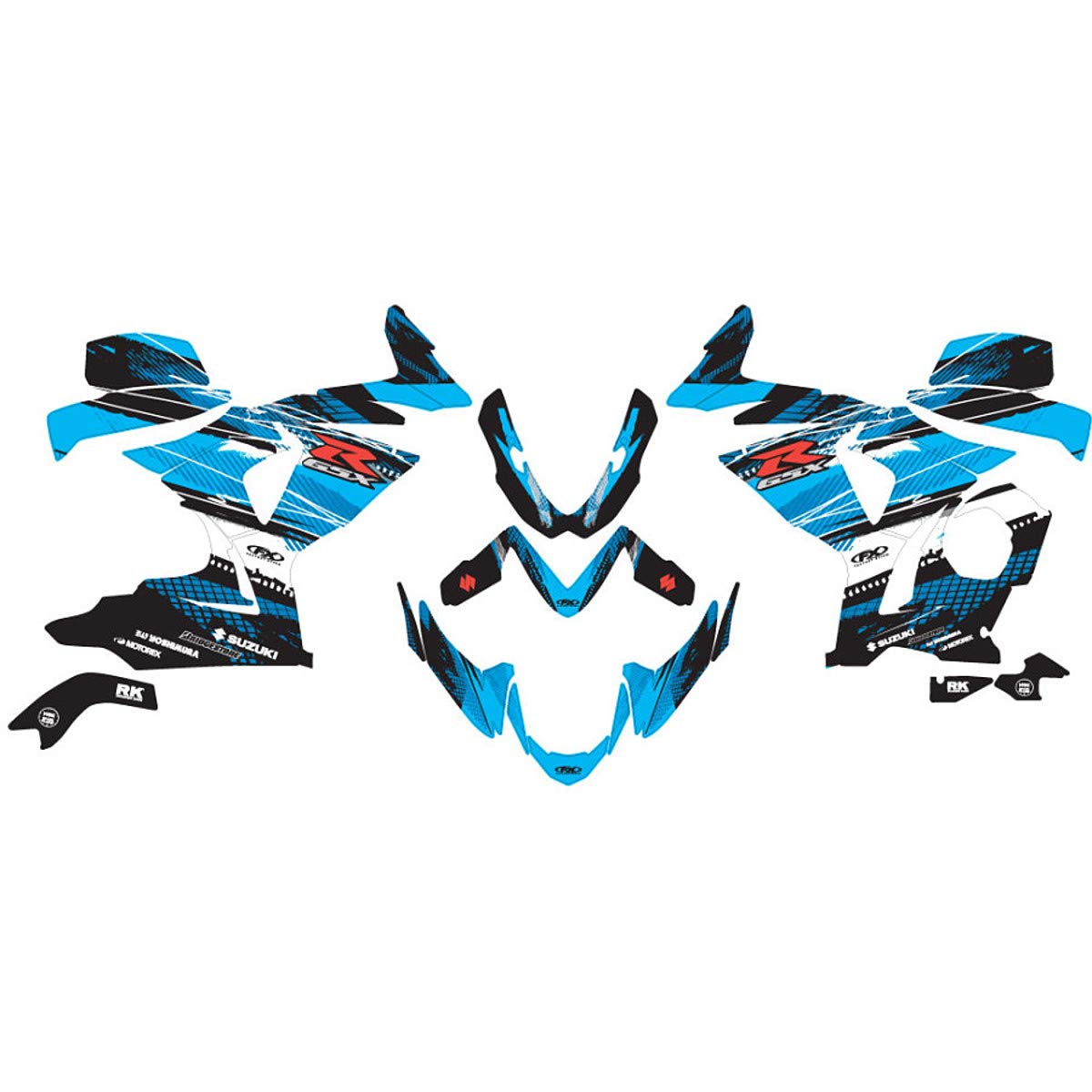 Factory Effex EV-X Series Blue Complete Street Bike Graphic Kit#mpn_15-15410-A