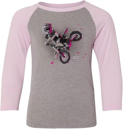 Factory Effex Unisex-Child T-Shirt (Pink/Heather Grey, Large), 1 Pack#mpn_21-83734