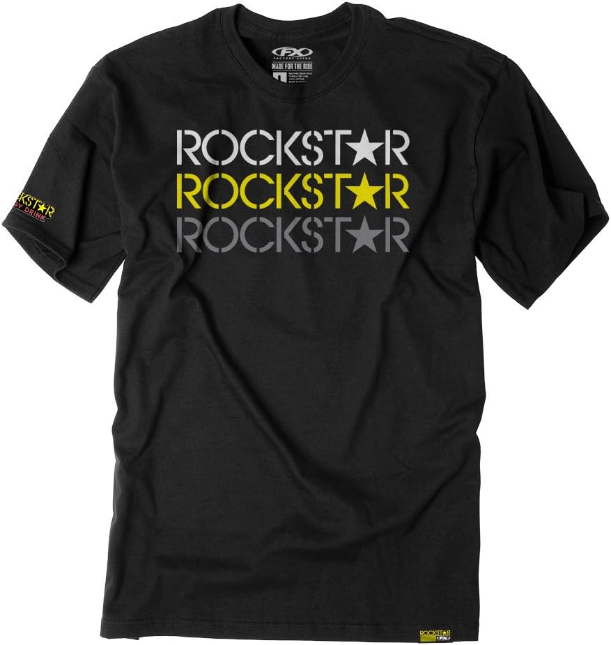 Factory Effex Unisex-Adult Rockstar Three-Peat T-Shirt (Black, Large)#mpn_21-87604