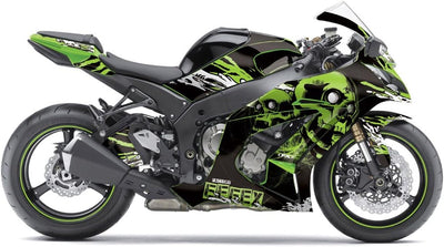 Factory Effex Skull Series Green Complete Street Bike Graphic Kit#mpn_17-18120-SS