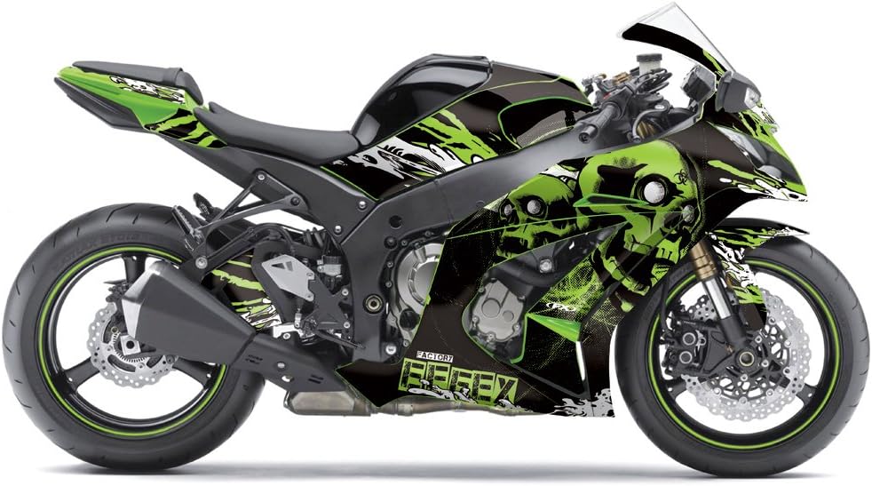 Factory Effex Skull Series Green Complete Street Bike Graphic Kit#mpn_17-18130-SS