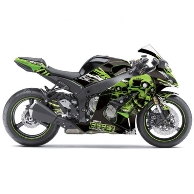 Factory Effex Skull Series Green Complete Street Bike Graphic Kit#mpn_17-18122-SS