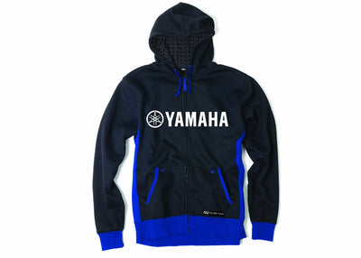 Factory Effex Yamaha Lined Hooded Zip-Up Sweatshirt (Black/Blue, XL)#mpn_16-88244