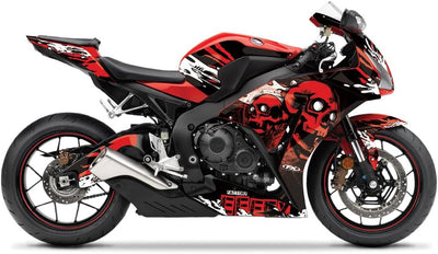 Factory Effex Skull Series Red Complete Street Bike Graphic Kit#mpn_17-18310-SS