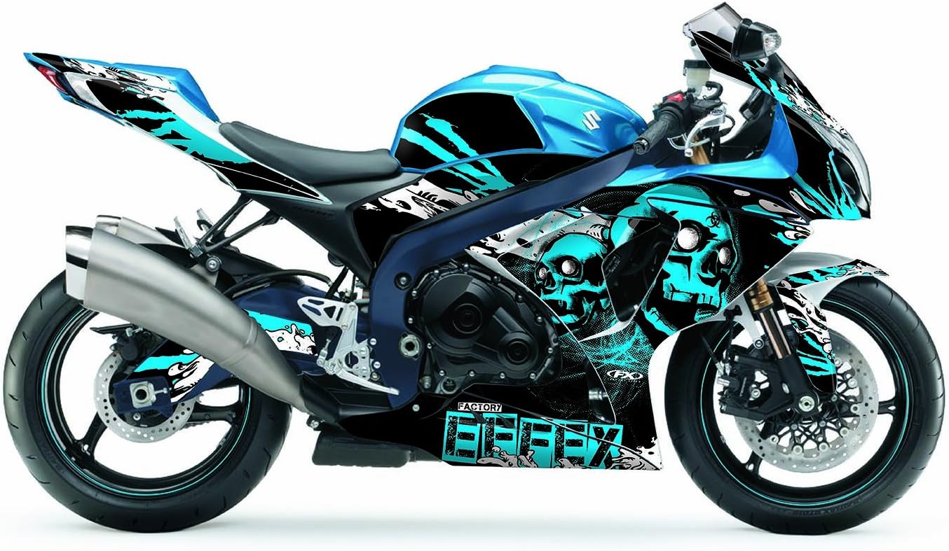 Factory Effex Skull Series Blue Complete Street Bike Graphic Kit#mpn_17-18412-SS
