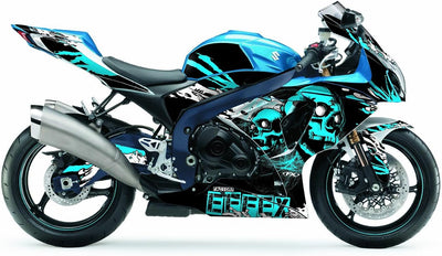 Factory Effex Skull Series Blue Complete Street Bike Graphic Kit#mpn_17-18422-SS