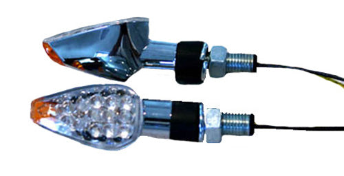 K&S 25-8947 Led Stalk Marker Light - Triangle W/Amber Tip Chrome Short #25-8947