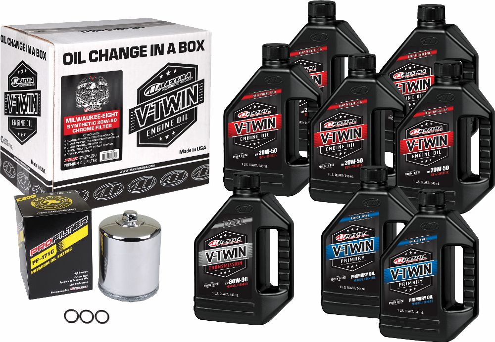 V-TWIN OIL CHANGE KIT SYN M8 CHROME FILTER #90-129018PC