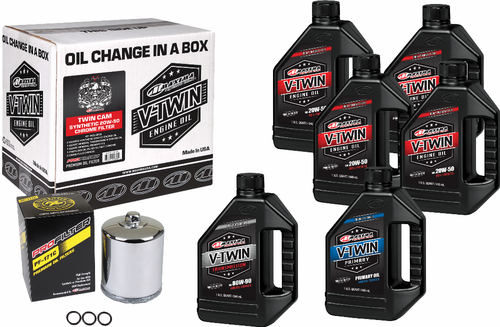 V-TWIN OIL CHANGE KIT SYN TC CHROME FILTER #90-119016PC