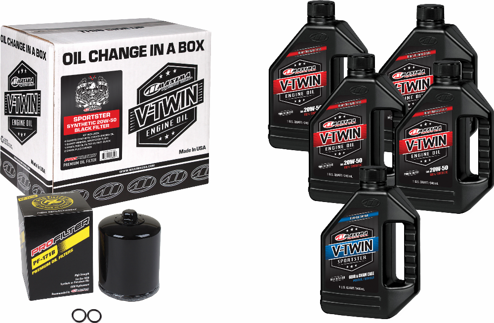 V-TWIN OIL CHANGE KIT SYN XL BLACK FILTER #90-119015PB