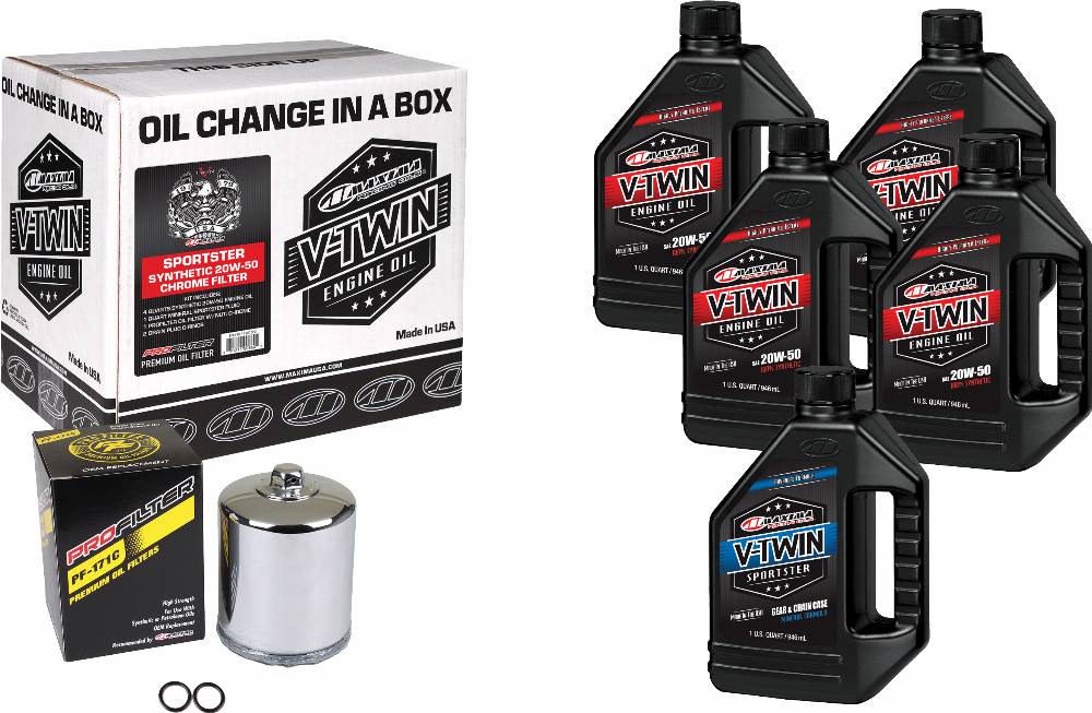 V-TWIN OIL CHANGE KIT SYN XL CHROME FILTER #90-119015PC