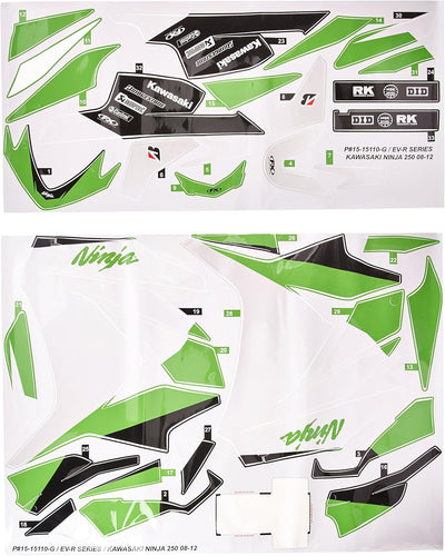 Factory Effex EV-R Series OEM Green Complete Street Bike Graphic Kit#mpn_15-15110-G
