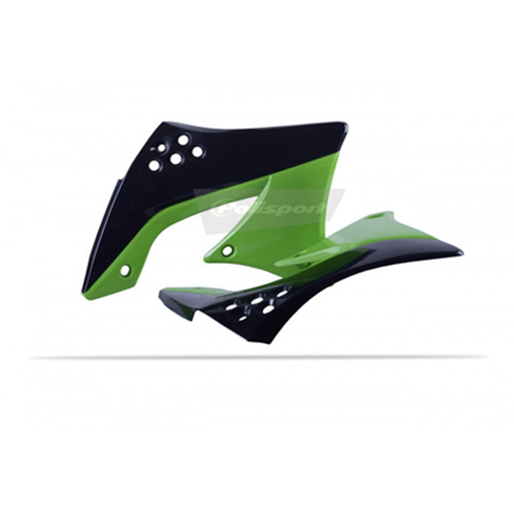 Polisport 8412900004 Radiator Scoops - Black/Green 05 #8412900004