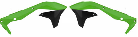 POLISPORT RADIATOR SCOOPS, KAWASAKI, GREEN 05/BLACK#8418300001