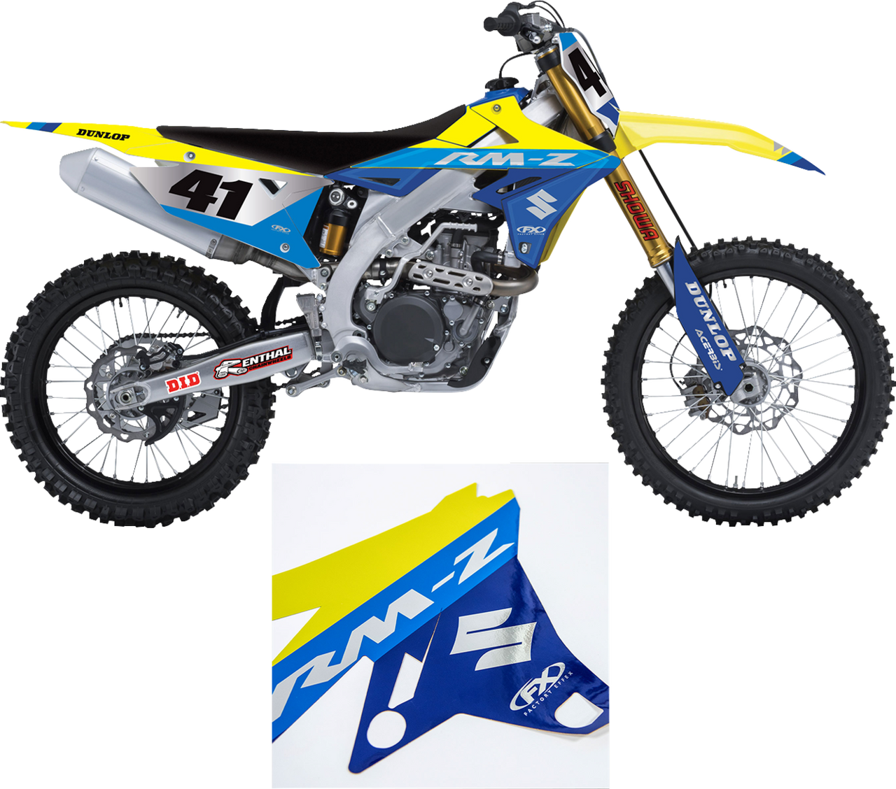 Factory Effex Graphic SK Chrome For Suzuki RMZ250 2019-2024, RMZ450 18#mpn_27-03402