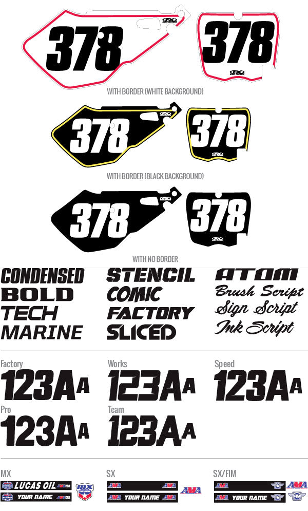 Factory Effex Custom Motocross Number Plate Graphics Honda Standard#mpn_01-62000-A