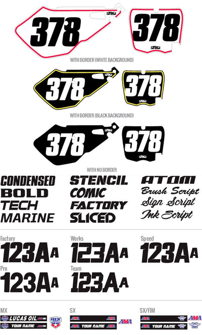 Factory Effex Custom Motocross Number Plate Graphics Honda Standard#mpn_01-62000-A