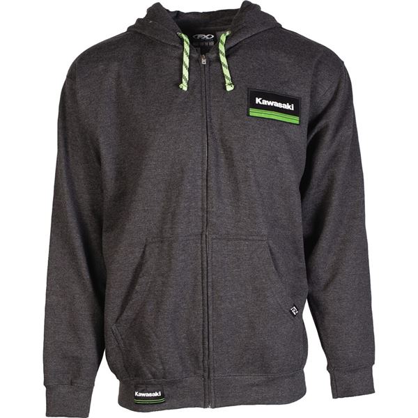 Factory Effex Kawasaki Lines Zip Hoody Charcoal Medium#mpn_22-88112