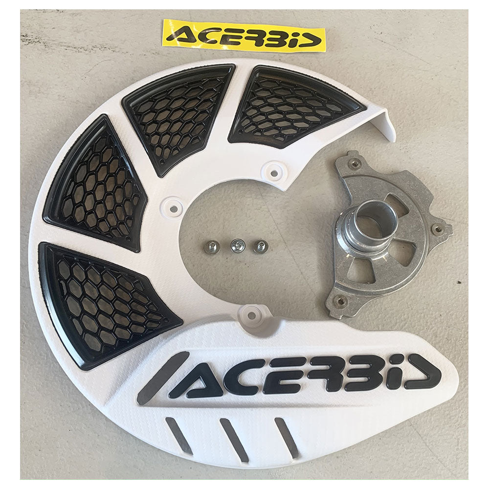 Acerbis X-Brake Vented Front Disc Cover with Mounting Kit White/Black 1655270027#1655270027