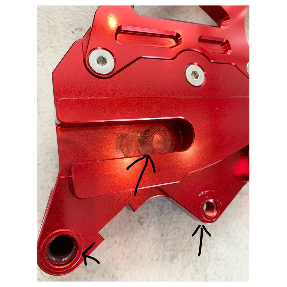 Tusk Rear Brake Caliper Support w/ Brake Disc Guard Red MDL5-RED #MDL5-RED
