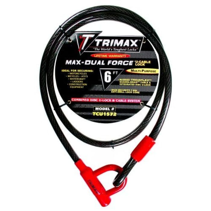 Trimax TCU1572 Max-Dual Force U-Cable Lock - 72"x15mm #TCU1572