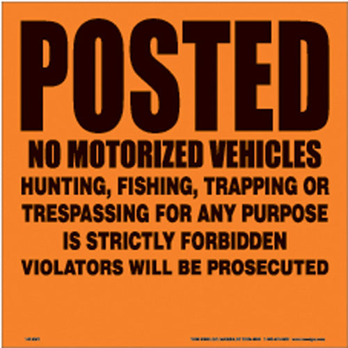 Voss Signs 143 NMV OA Trail Reflective Parking Sign - Orange #143 NMV OA