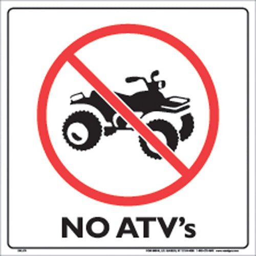 Voss Signs 310 ATV WP Plastic Sign 12" - White #310 ATV WP