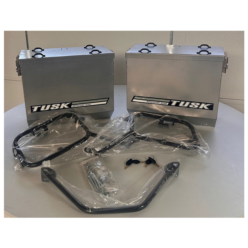 Tusk Aluminum Panniers with Pannier Racks V2 Large Silver#1467340181